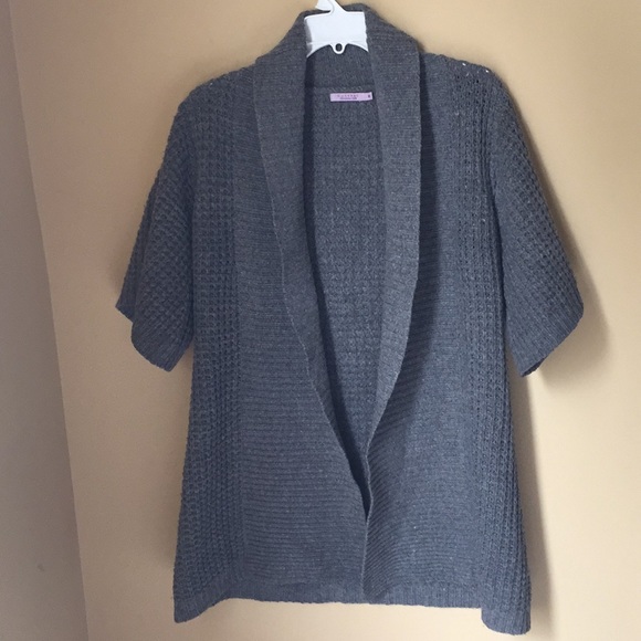 Calypso Gray Wool Chunky Knit Open Long Cardigan - Picture 2 of 8